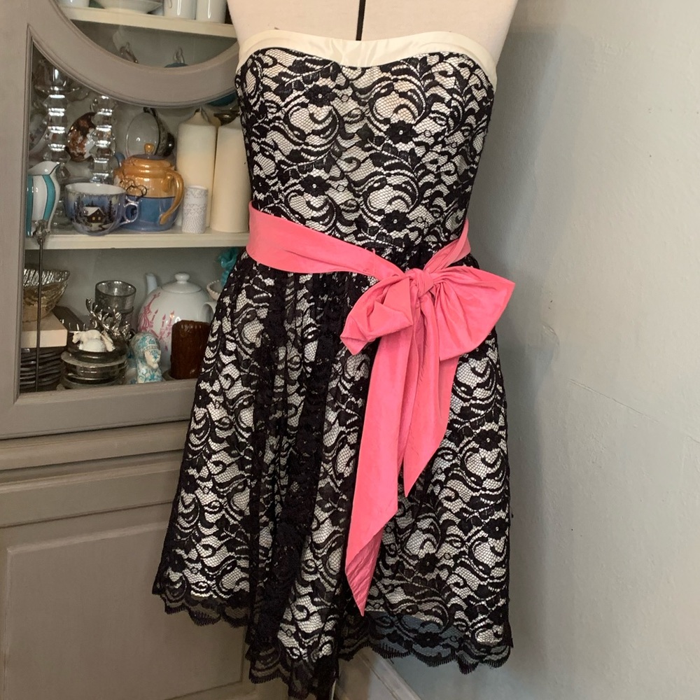 Aidan Mattox Lace Dress Strapless 12